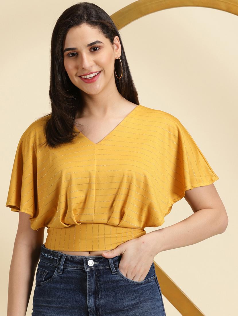 women's blouson v neck top - 19699176 - Standard Image - 1