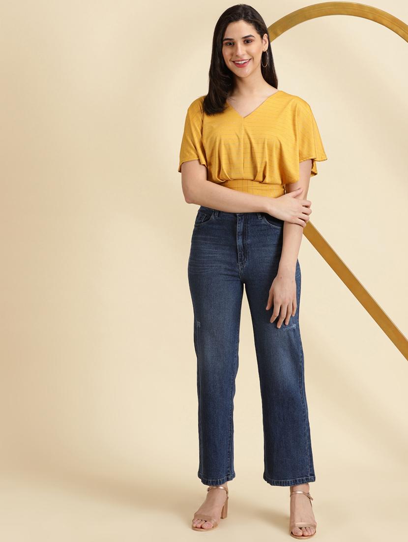 women's blouson v neck top - 19699176 - Standard Image - 4