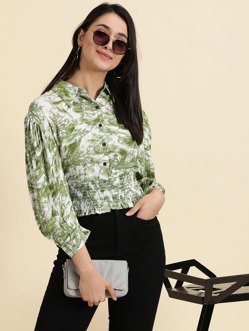 women's blouson collared top - 19699178 -  Standard Image - 1