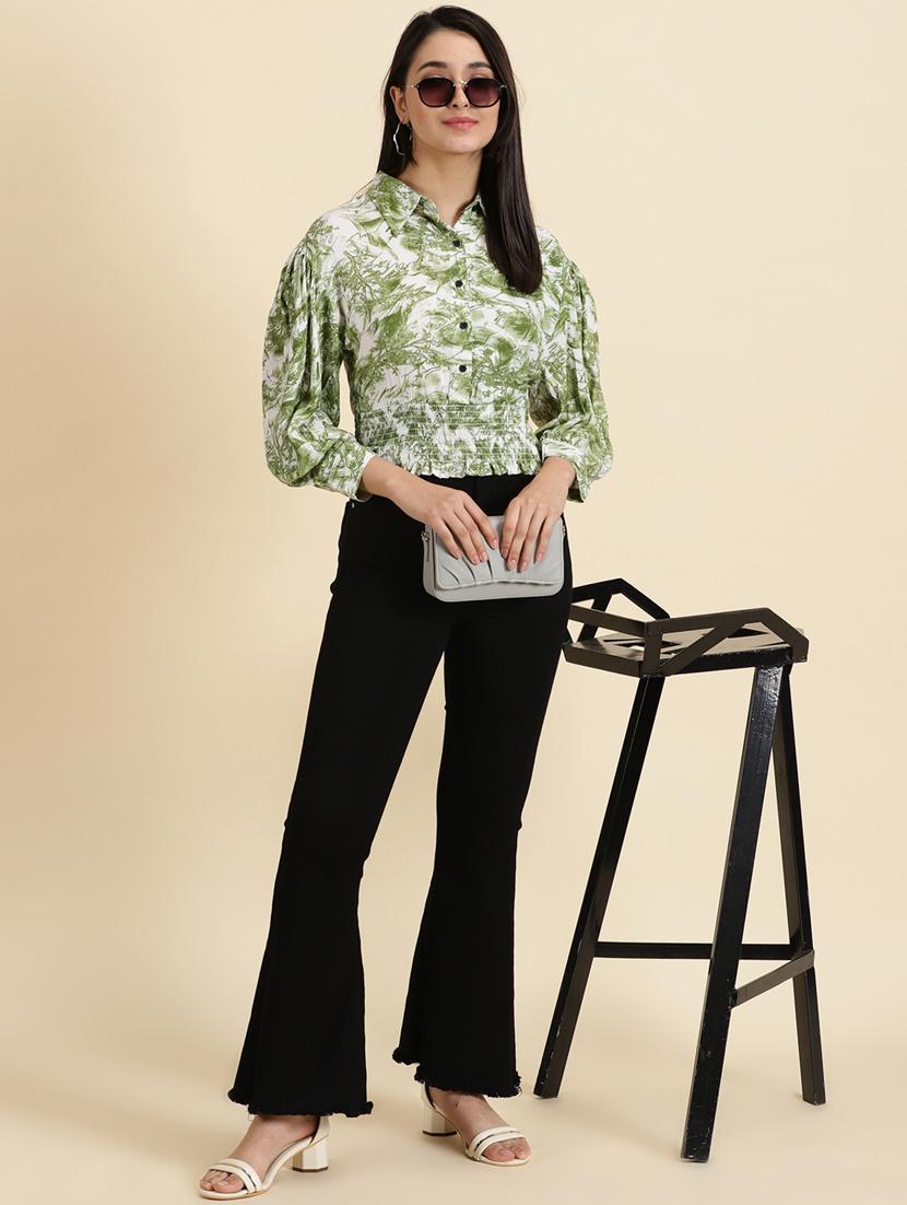 women's blouson collared top - 19699178 - Standard Image - 4