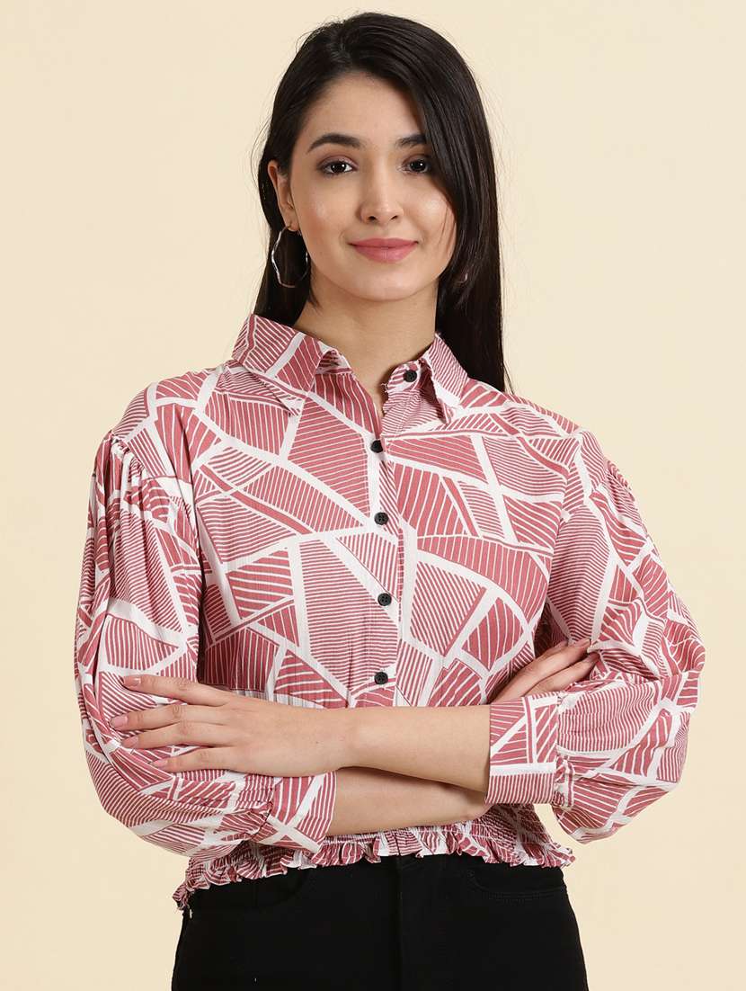women's straight collared top
