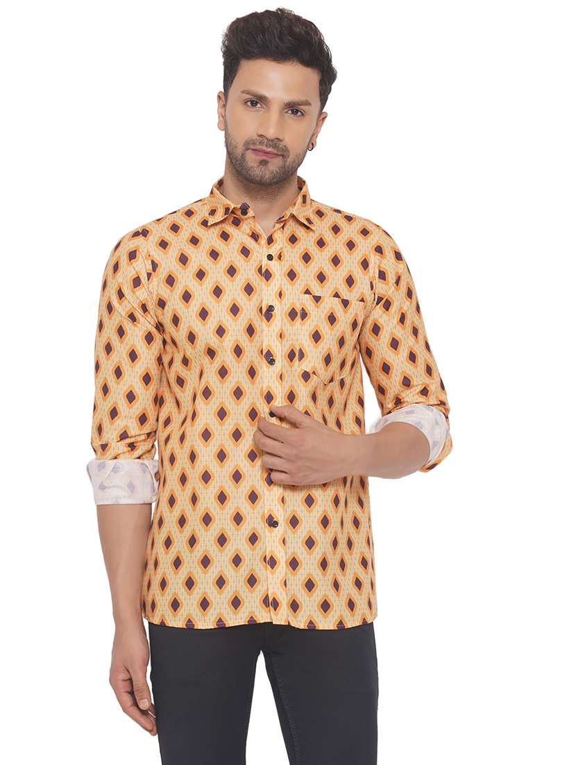 mens geometric casual shirt