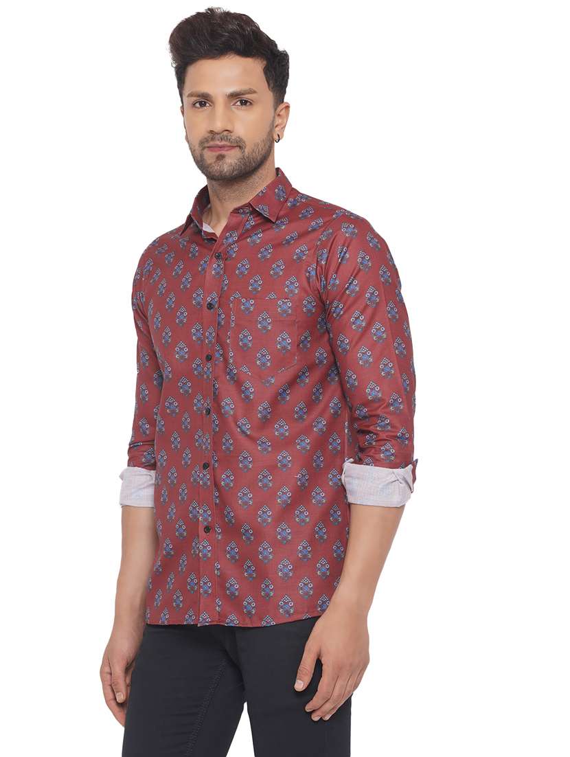 mens block print casual shirt - 19699214 -  Standard Image - 1