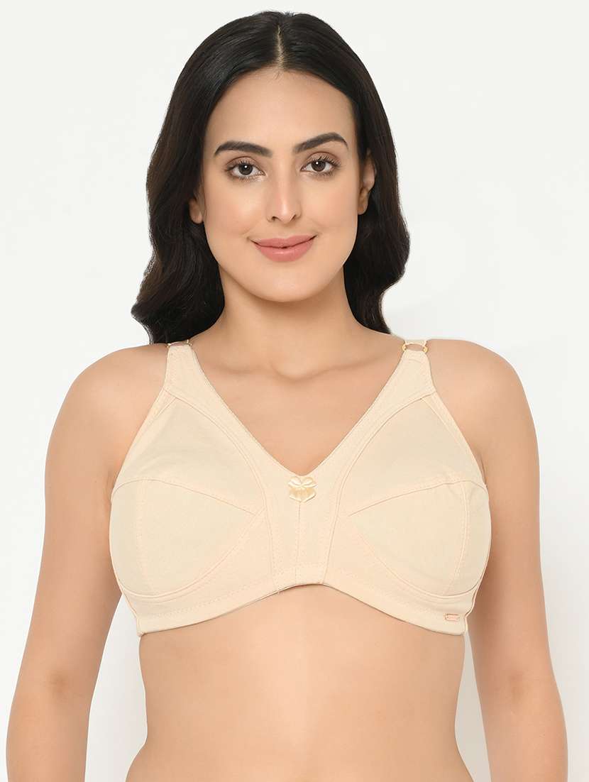 beige cotton plus bra