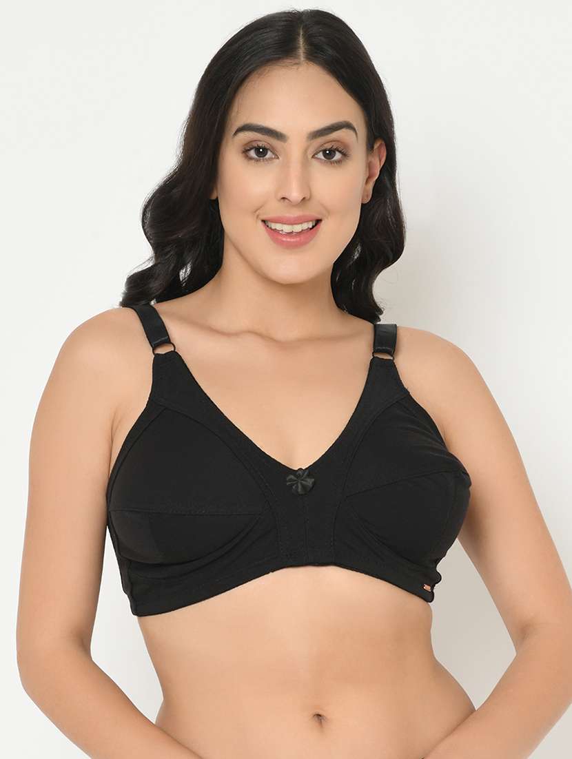 black cotton plus bra