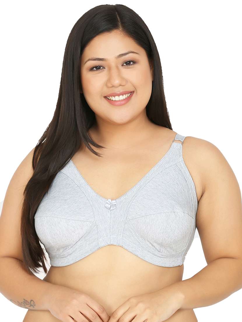 grey cotton plus bra