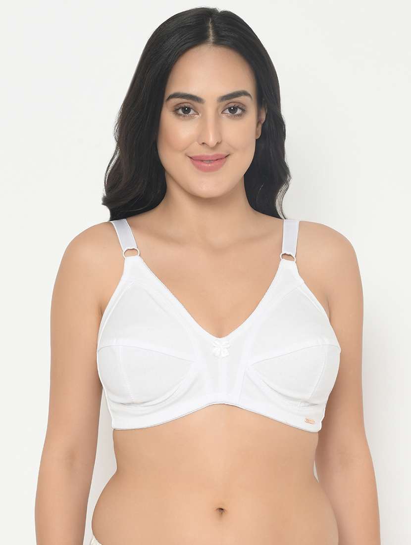 white cotton plus bra