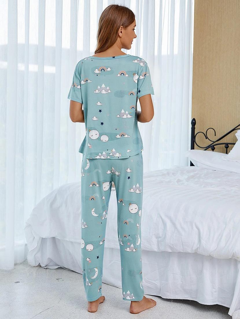 printed pyjama nightwear set - 19699409 -  Standard Image - 1