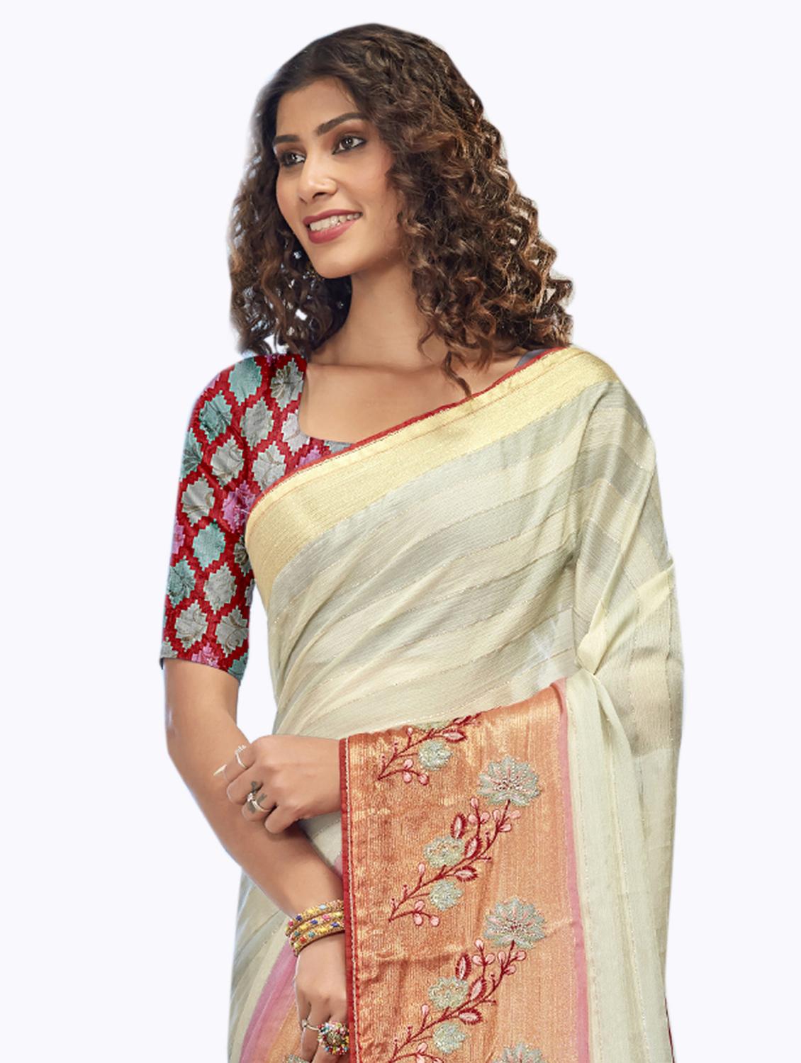 self designed woven saree with blouse - 19700002 -  Standard Image - 1