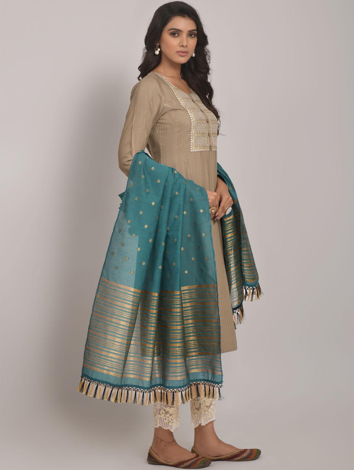 women embroidered kurta dupatta set - 19700161 - Standard Image - 1