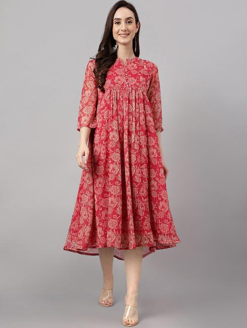 women's fit & flare floral dress - 19701102 - Standard Image - 0