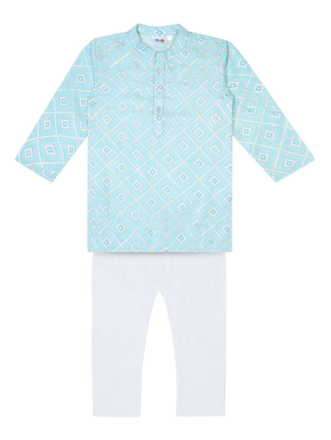 purist blue printed kurta set