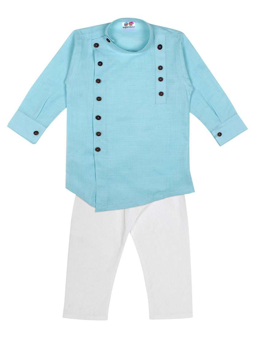 boys solid kurta set
