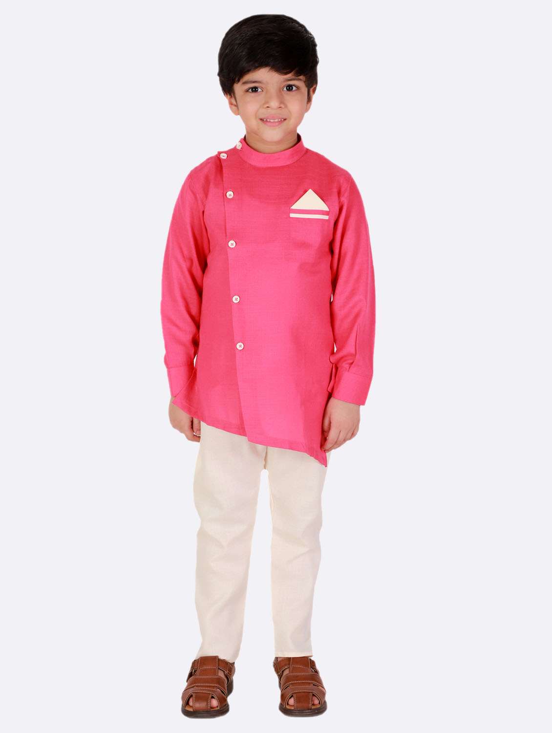 boys solid kurta set