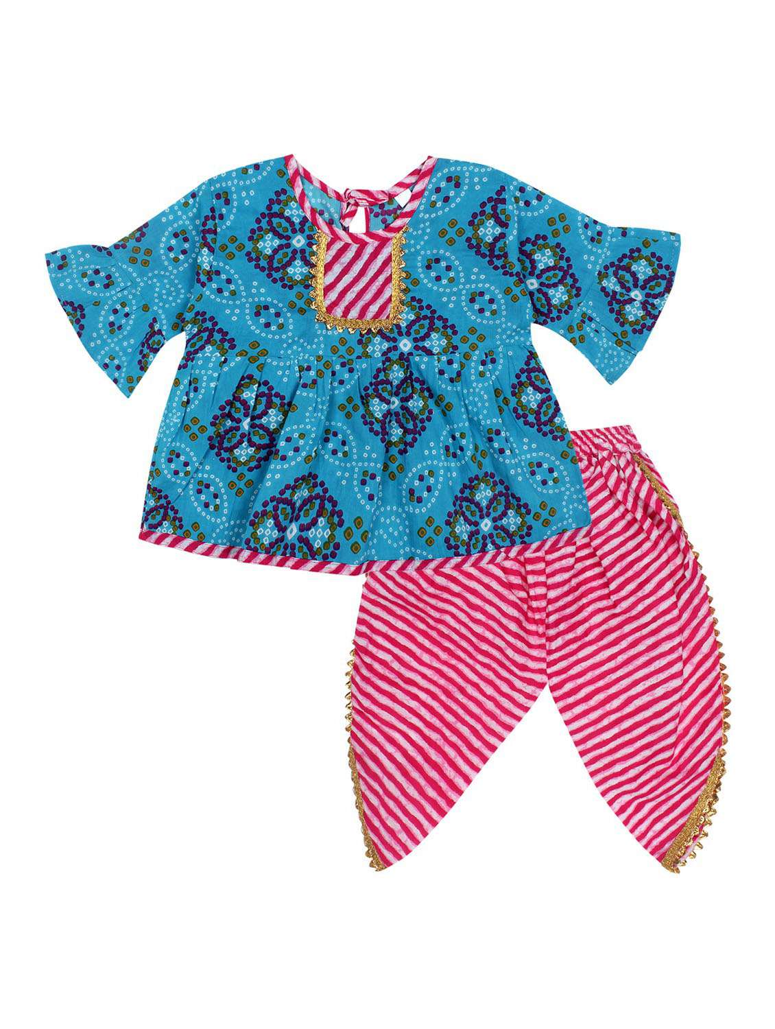 multi colored printed kurta salwar set 