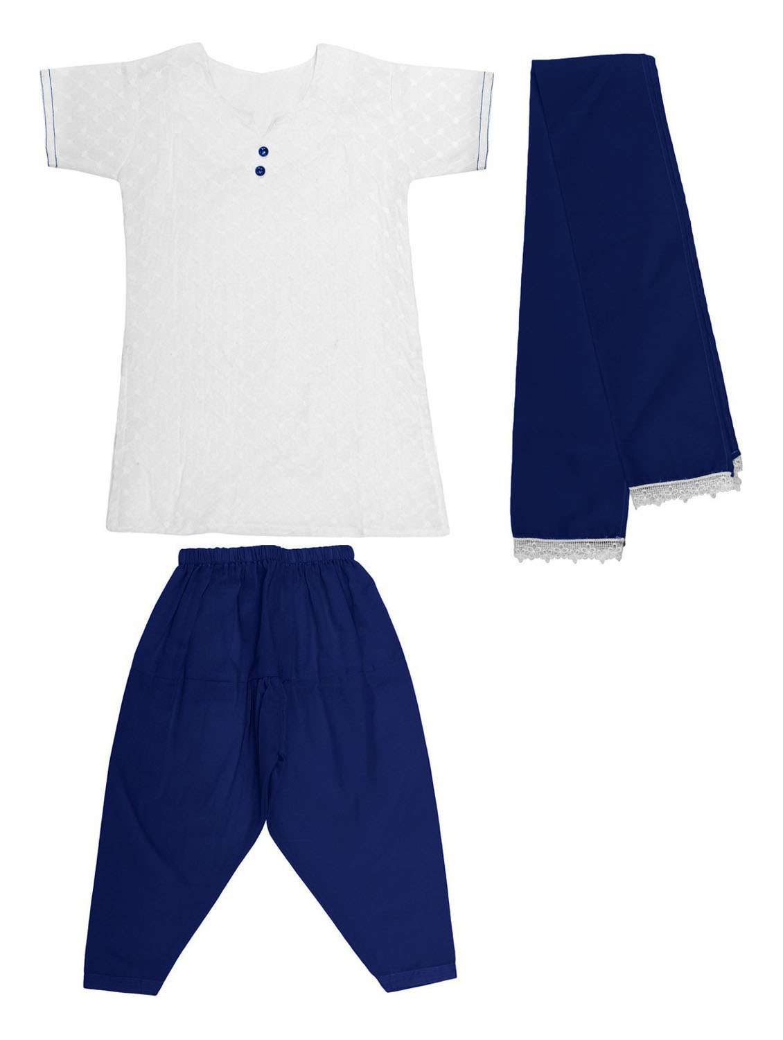 blue self design patiyala suit set