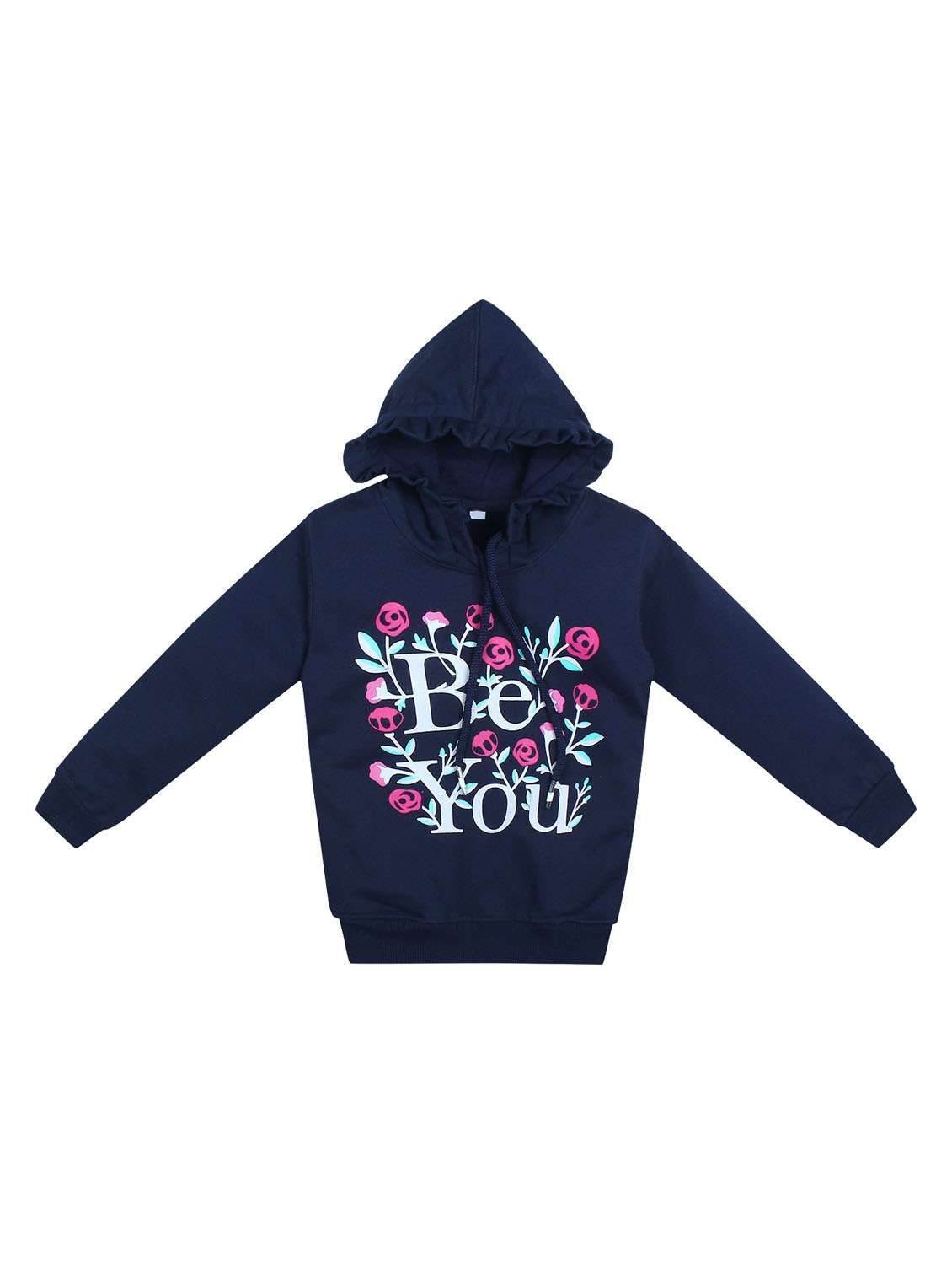 front print hood neck sweatshirt