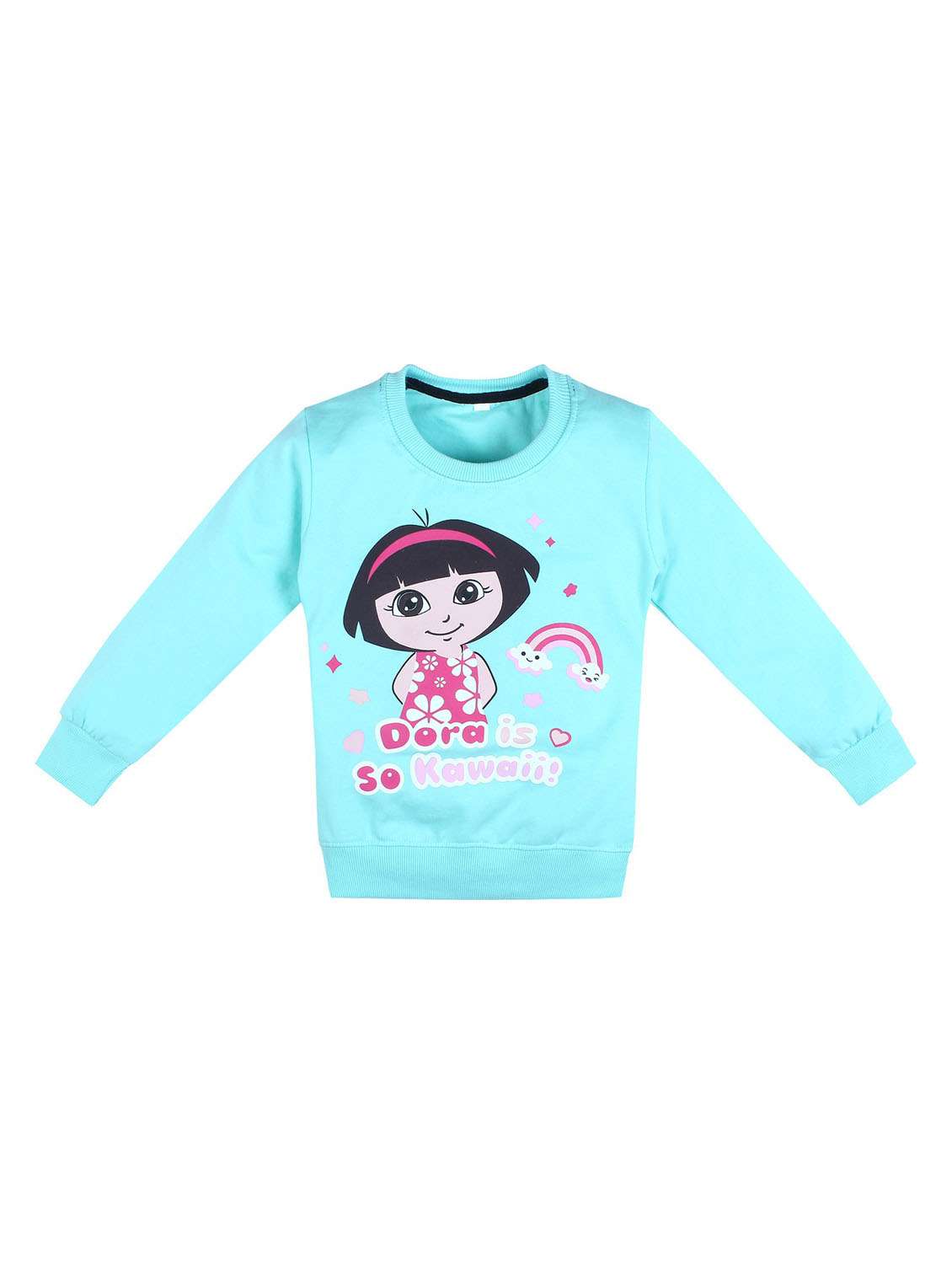 front print round neck sweatshirt