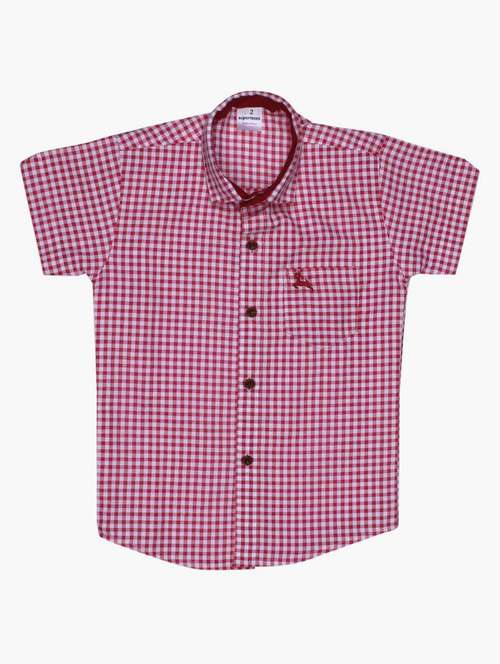 boys red check shirt - 19701319 - Standard Image - 0