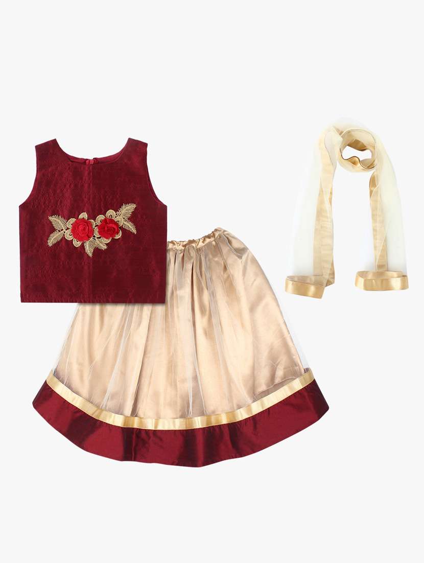 multi colored self design lehenga choli