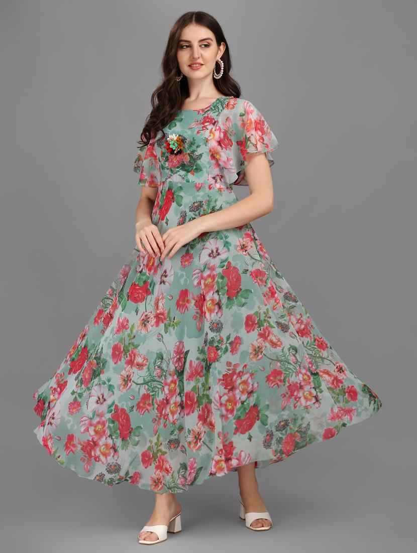 women's fit & flare floral dress - 19701792 - Zoom Image - 0