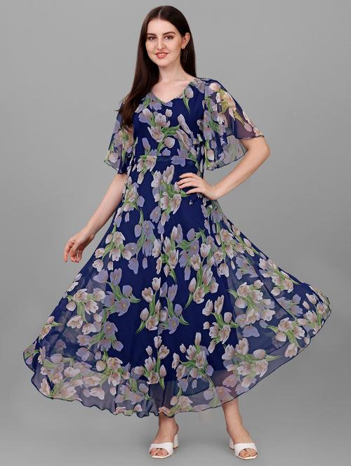 women's fit & flare floral dress - 19701836 - Standard Image - 0