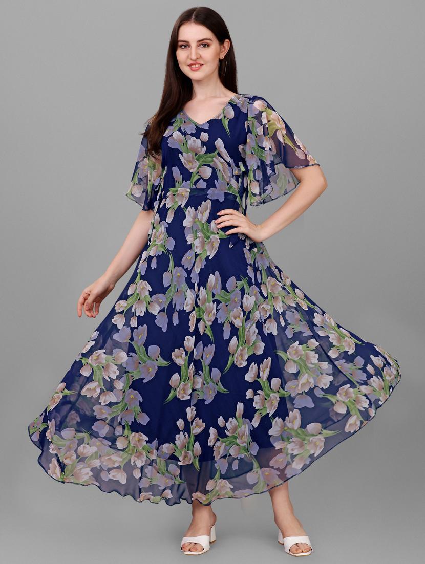 women's fit & flare floral dress - 19701836 - Zoom Image - 0