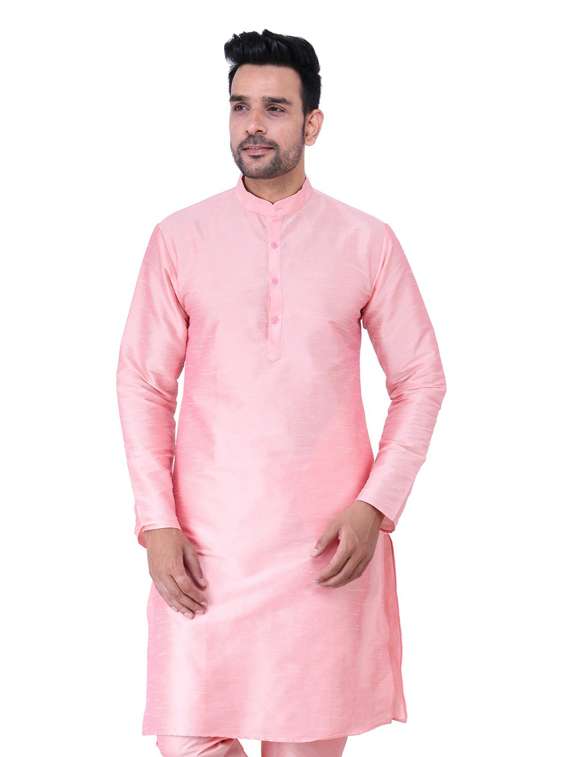 yellow dupion kurta