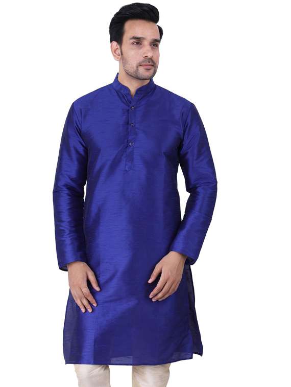 dark blue solid kurta pyjama set - 19702772 -  Standard Image - 1