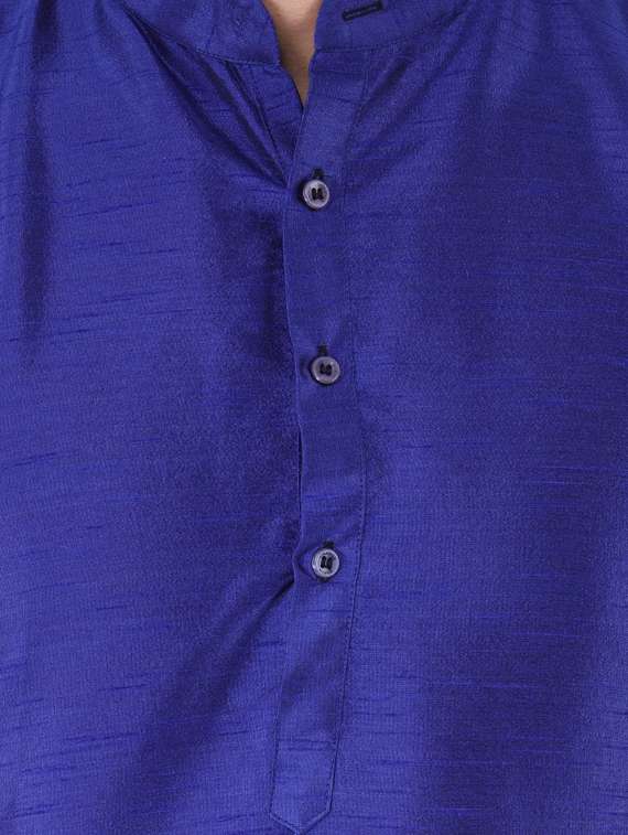 dark blue solid kurta pyjama set - 19702772 -  Standard Image - 4