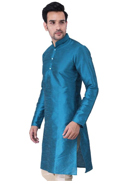 blue solid kurta pyjama set - 19702783 - Standard Image - 1