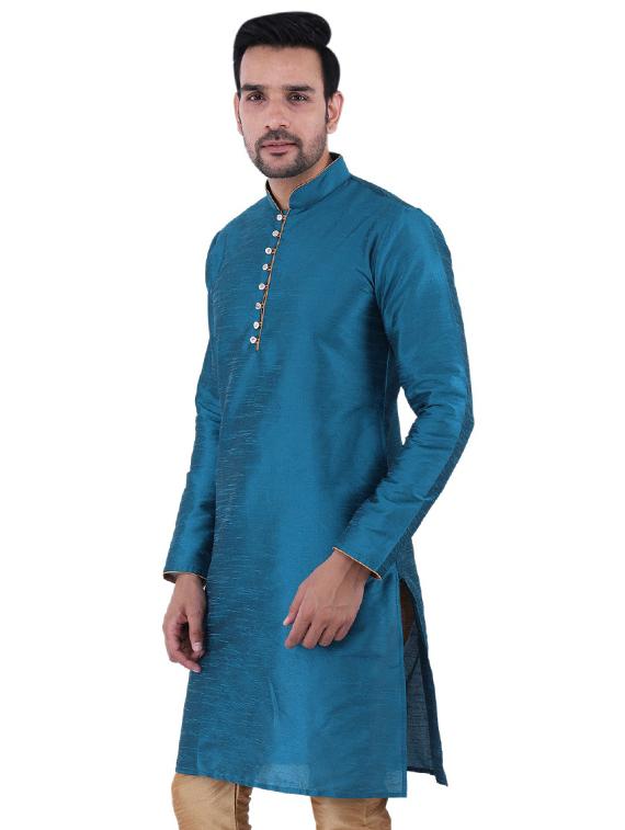 blue solid kurta pyjama set - 19702805 - Standard Image - 1