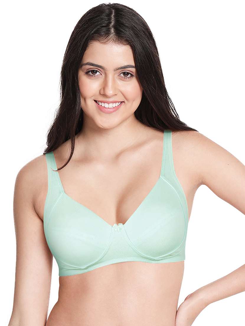 blue cotton blend sports bra