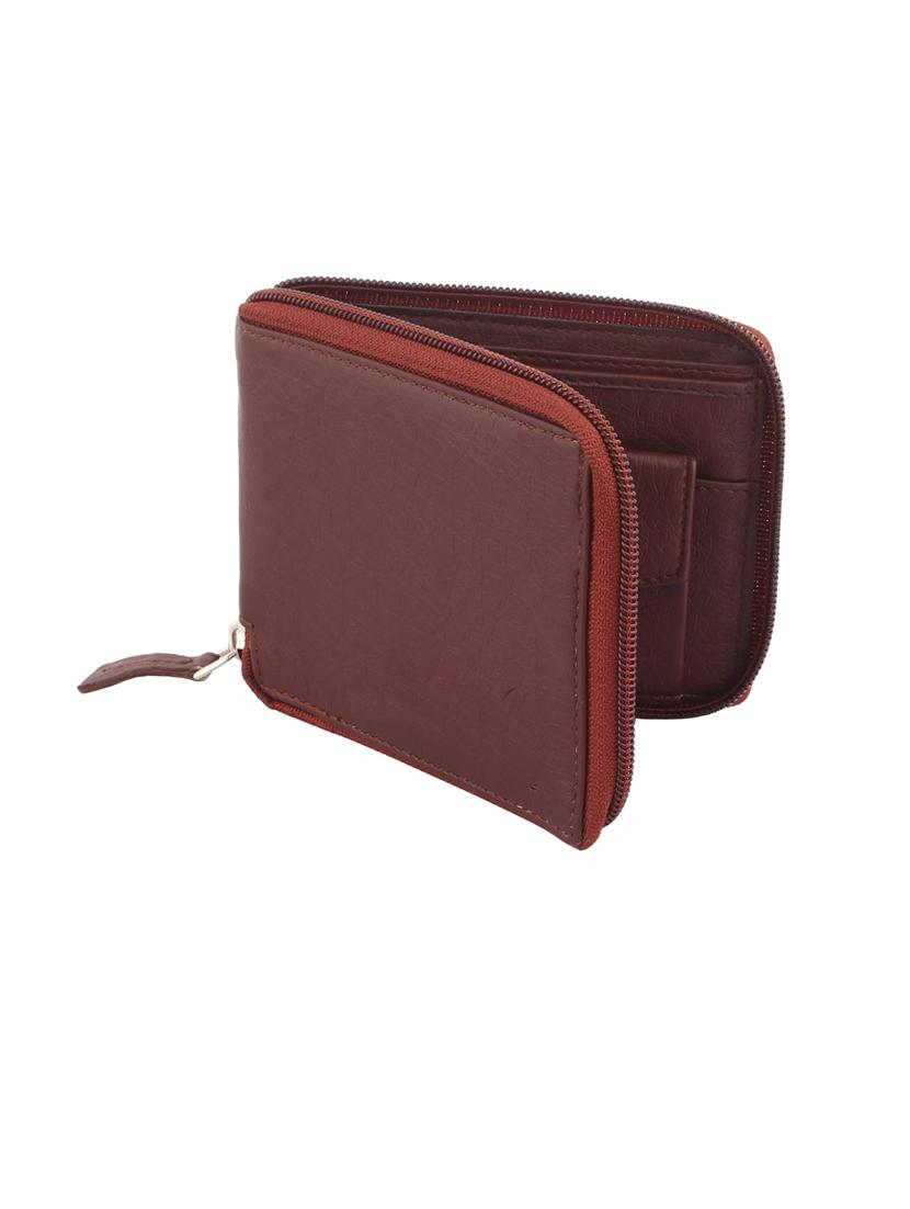 brown leatherette wallet