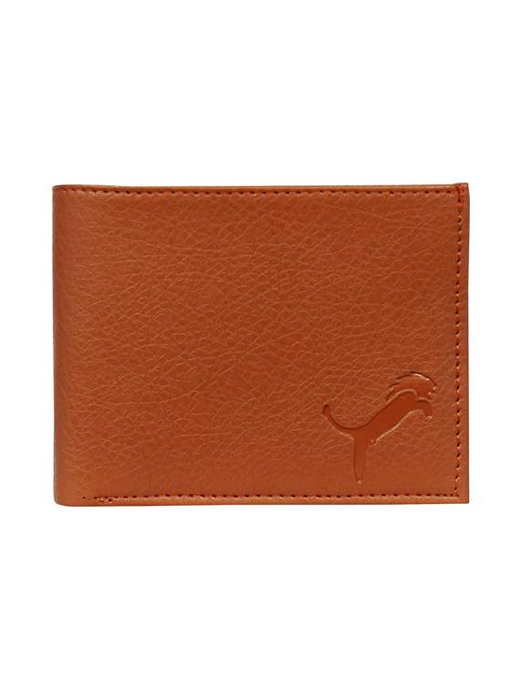 brown leatherette wallet