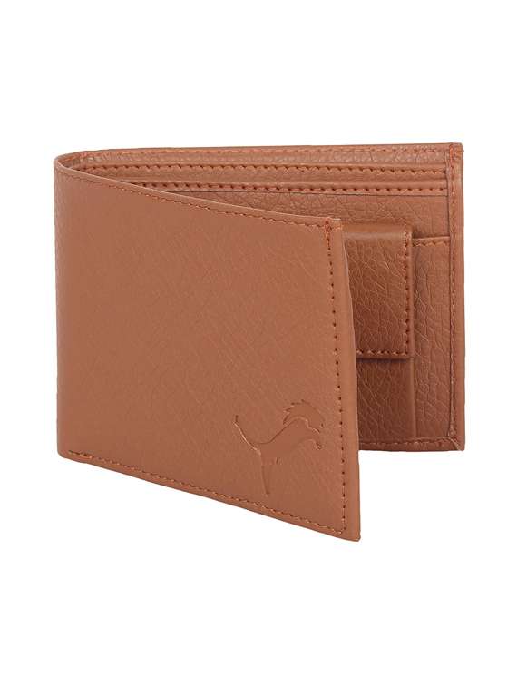 tan leatherette wallet