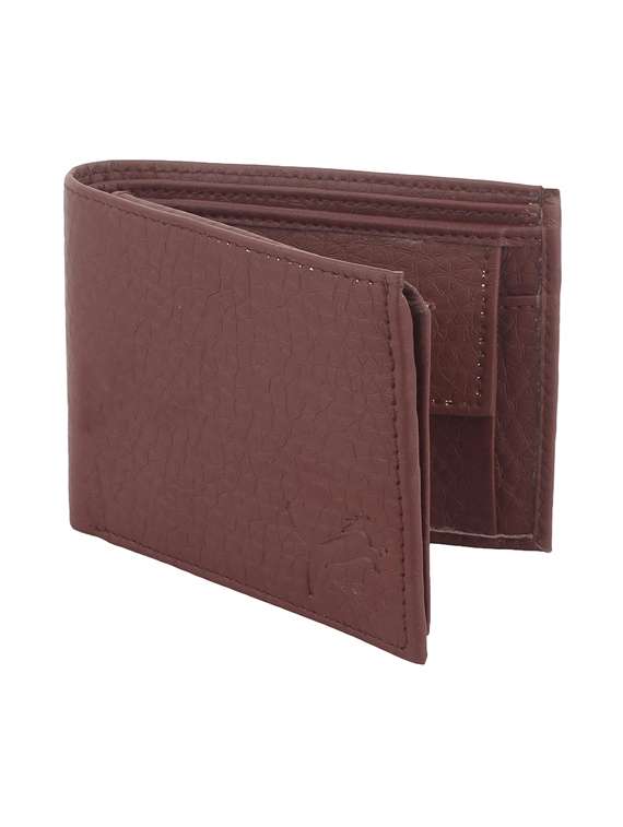 brown leatherette wallet