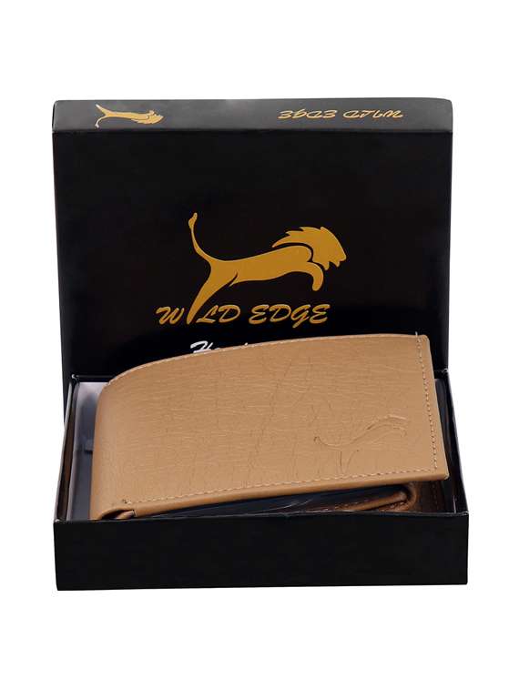 beige leatherette wallet