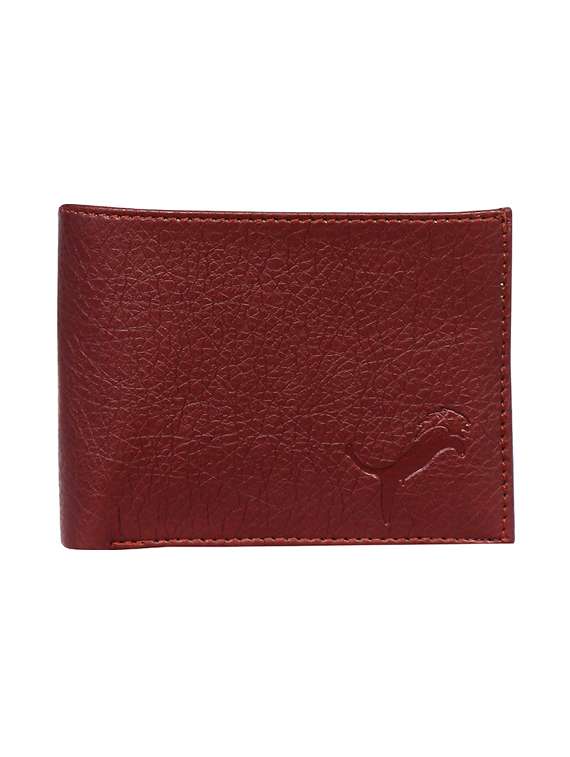 brown leatherette wallet