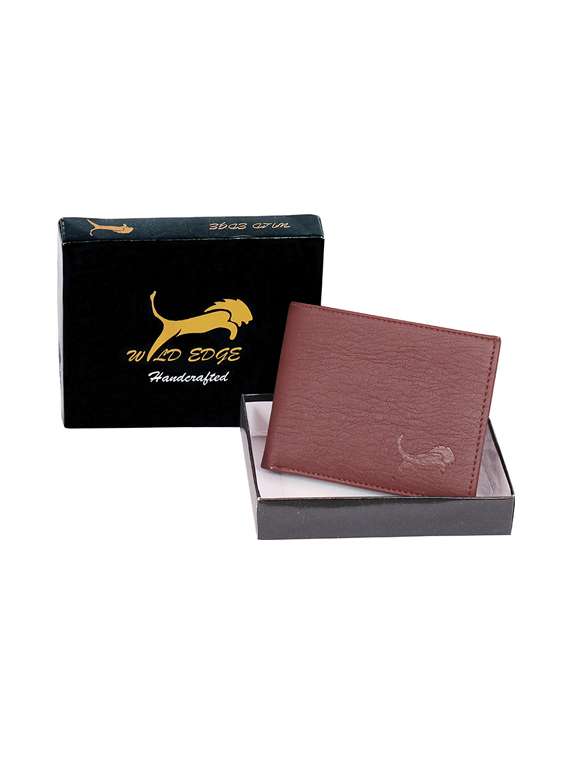 brown leatherette wallet