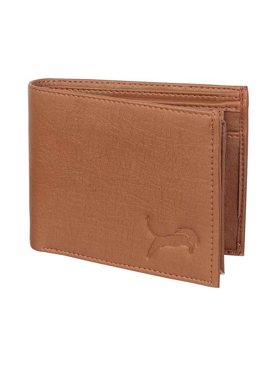 brown leatherette wallet