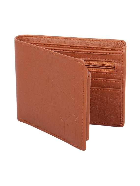 tan leatherette wallet