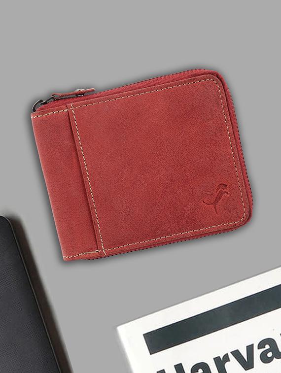 red genuine leather wallet - 19707835 -  Zoom Image - 0