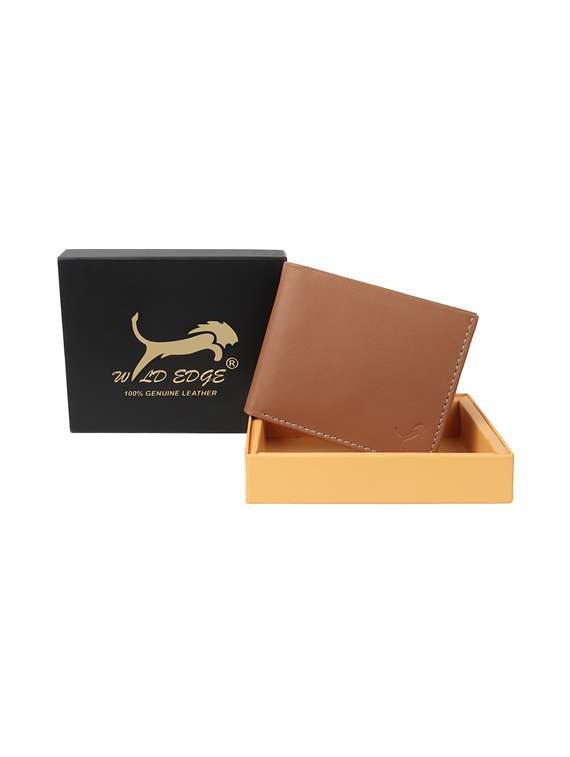 tan genuine leather wallet