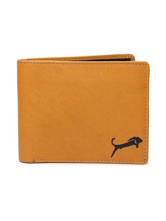 yellow genuine leather wallet