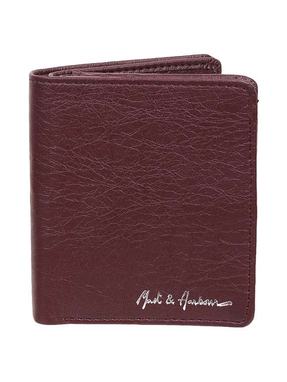 brown leatherette wallet