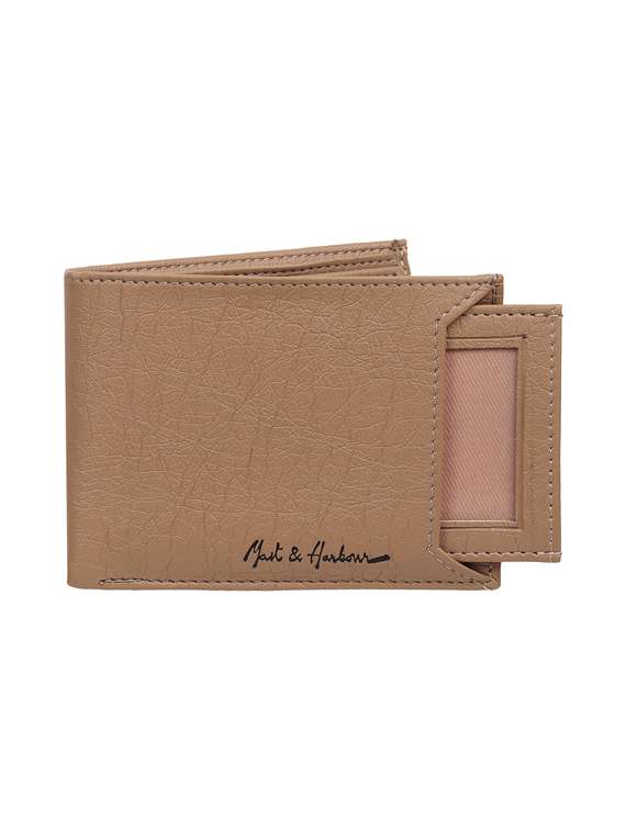 beige leatherette wallet