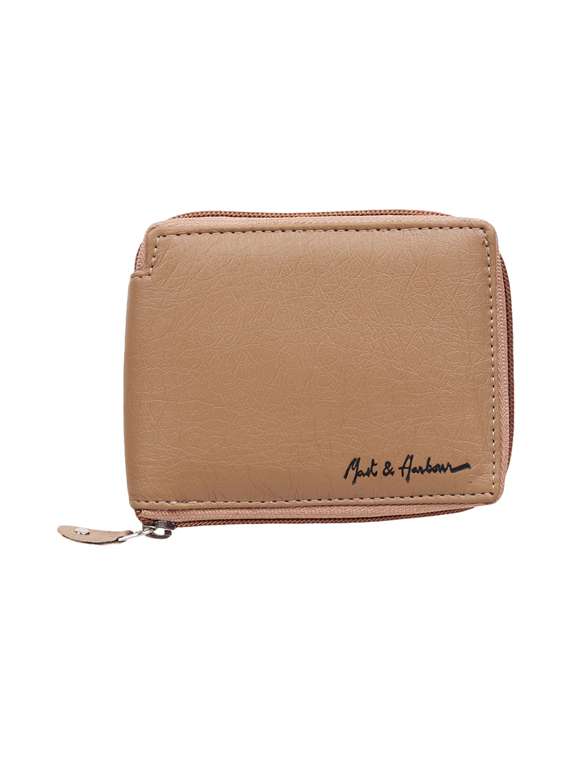 beige leatherette wallet