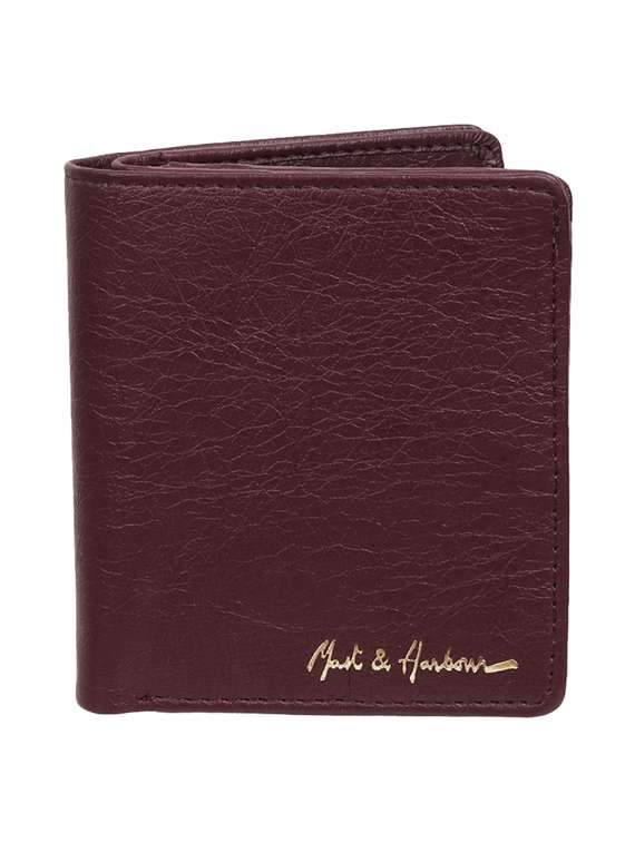 brown leatherette wallet