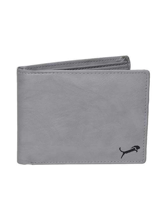 grey genuine leather wallet